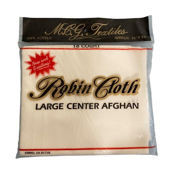 MCG Textiles Robin Cloth Large Center Afghan 18 Count 100% Acrylic - Picture 1 of 5